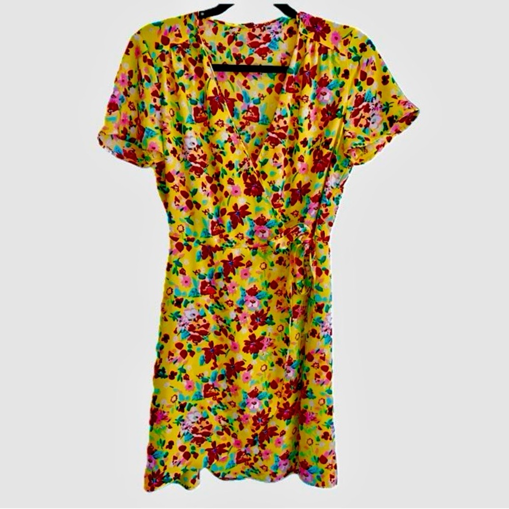 J. Crew Floral Yellow Midi Dress